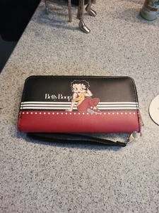 Betty Boop Black Red Wallet Wristlet Crossbody Bag - Picture 1 of 7