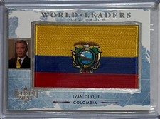 PRESIDENT IVAN DUQUE 2020 LEAF DECISION WORLD LEADERS COLUMBIA FLAG PATCH CARD
