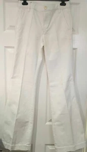 TORY BURCH White Cotton Stretch High Rise Wide Flare Leg Jeans Trousers Pants 27 - Picture 1 of 9