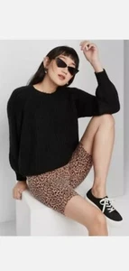 Suéter para mujer cuello redondo Raglan - Wild Fable™ negro XS - Imagen 1 de 4