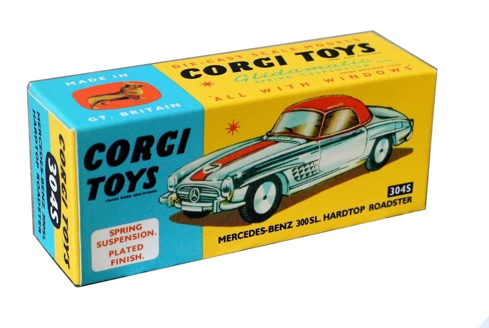 Corgi toys boîte box repro 304S Mercedes 300 SL hardtop roadster