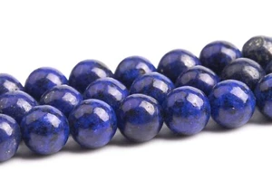 Cuentas redondas de lapislázuli azul natural genuino de 6 mm Afganistán grado A+ 16" - Imagen 1 de 4