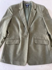 Lands End Women's Size 10 Cashmere Wool Jacket Blazer Green Single Button - Picture 1 of 8
