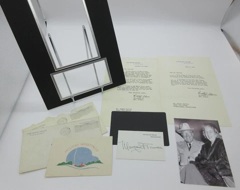 Authentic Margaret Truman signed White House card letterhead Reathel Odum 1947 Cover