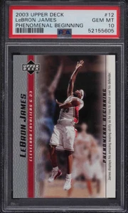 2003 UPPER DECK PHENOMENAL BEGINNING LEBRON JAMES ROOKIE RC #12 PSA 10 GEM MINT - Picture 1 of 2