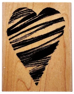 Sound Of Love Heart Pattern Rubber Stamp Wood Block By Penny Black - Picture 1 of 5