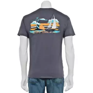 T-shirt uomo Croft & Barrow vestibilità moderna grafica maglietta antracite tramonto - Foto 1 di 4