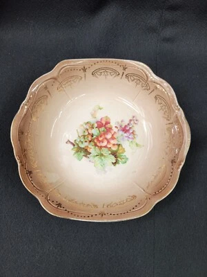 Vintage Antique Imperial China  S.V.O.C.  Co Soup Bowl RARE Brown Floral.     6 - image 1 of 4