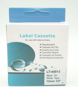 Schriftband LT-45013 12mm x7m black on white kompatibel für Dymo 45013 - Bild 1 von 1