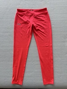 ❣️ Under Armour Girls Youth XL Heat Gear Active Wear Leggings Neon Red Fitted - Picture 1 of 6