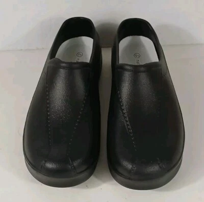 Натуральная форма женщин черный без бретелек сабо кормления/сад обувь Размер 10 - новый - Изображение 1 из 4