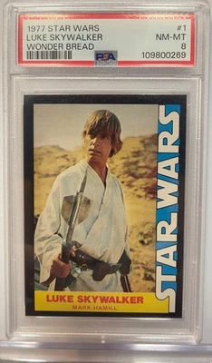 1977 STAR WARS WONDER BREAD #1 LUKE SKYWALKER PSA 8 - Image 1 of 2