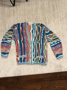 Coogi Australia 100% Wool Knit 5 Button Cardigan Sweater Biggie - Picture 1 of 7