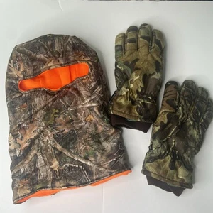 Red Head Fleece Balaklava Face Mask Cabelas Gloves Camouflage Sz Medium Hunting - Picture 1 of 8