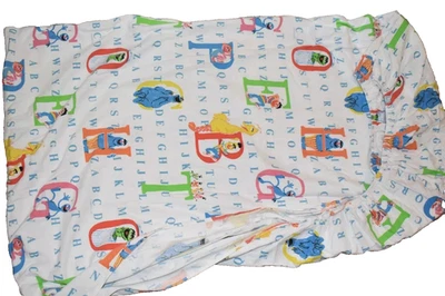 Sábana bajera ajustable doble franela ABC alfabeto Sesame Street H7 vintage {tela} Foto 1 de 2
