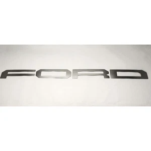 Kit de letras de rejilla Ford 4p para 17 Ford F-150 SVT Raptor [acero inoxidable/cepillado] - Imagen 1 de 5