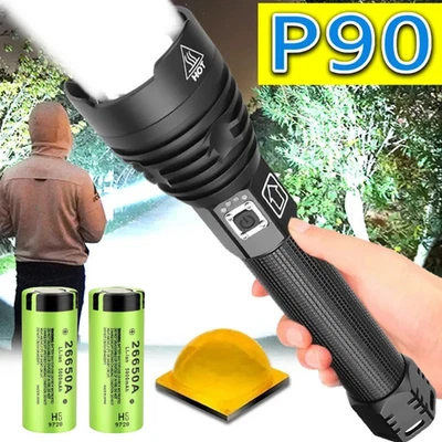 Linterna LED 26650 Antorcha Recargable Usb Potente Luz Táctica Camping Foto 1 de 4