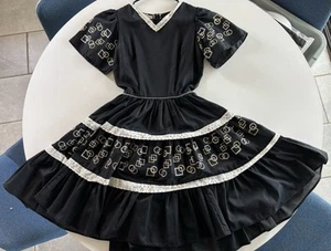 Vestido de baile vintage Rockmount Ranchwear negro, dorado, plateado cuadrado - Imagen 1 de 10