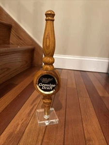 Vintage Miller Original Fassbier Zapfhahn Griff Bar Holz Holz - Bild 1 von 13