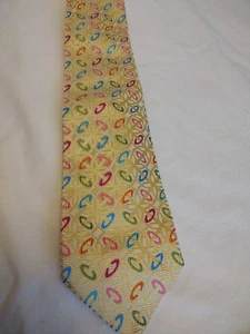 Duchamp London Gold / Coloured Rings Tie 100% Silk Handmade In Italy - Picture 1 of 3