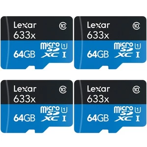 Lexar High-Performance 633x microSDHC/microSDXC UHS-I 64gb Memory Card 4 Pack - Picture 1 of 5