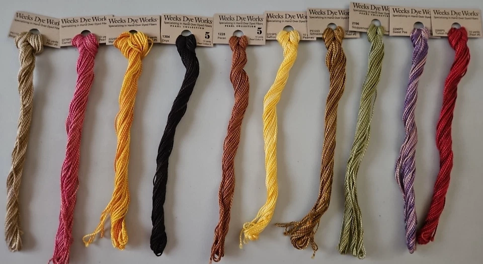 10 Skeins ~ WEEKS DYE WORKS PEARL COTTON #5 ~ Hand Dyed Thread  GRP. 7 - Image 1 of 1