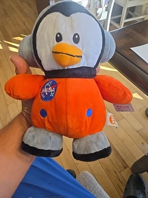 NASA 10.5" Penguin Astronaut Space Cadet Orange Suit Plush by Fiesta 2022 - Image 1 of 4