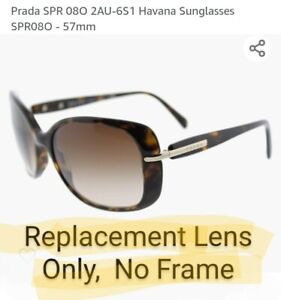 AUTHENTIC PRADA SPR0802AU-651 Sunglasses Replacement Lenses Brown/Amber - 57mm 