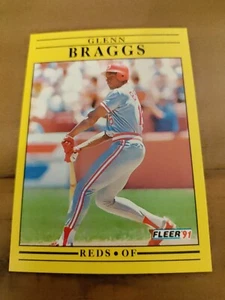 Tarjeta de béisbol Fleer 1991 Cincinnati Reds Glenn Braggs DE #57 - Imagen 1 de 2