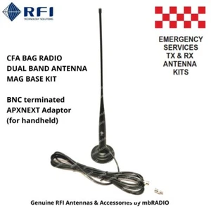 RFI DUAL BAND VHF UHF MAG BASE ANTENNA KIT FOR CFA EMERGENCY SERVICES - Picture 1 of 1