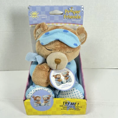 2003 Kids II BRIGHT INSPIRATIONS PRAYER FRIENDS Bear BLUE SLEEP MASK Plush NEW - Image 1 of 4