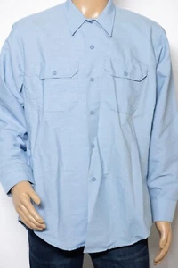 Big Mac Work Shirt Large Light Blue Long Sleeve Button Front USA Made Pockets - Picture 1 of 9