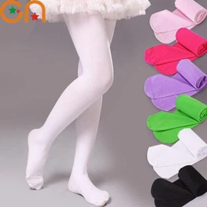 Girls Ballet Dance Pantyhose – Fashion Velvet Tights for Kids 0-15y Black White - Picture 1 of 30