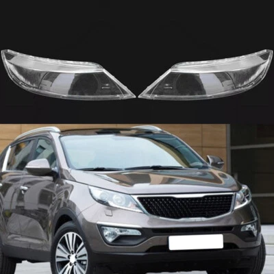 Pair Headlight Clear Lens Cover Lamp Shell + Sealant For Kia Sportage 2011-2012 - Imagem 1 de 4