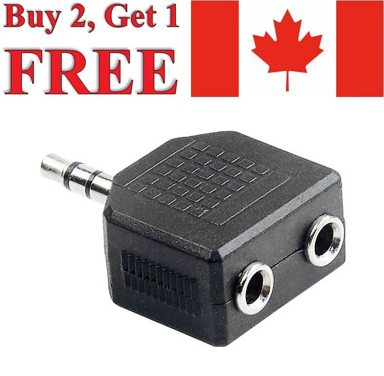 3.5mm to 2 Aux Female Earphone Headphone Y Audio Splitter Adapter Jack Plug - Image 1 of 1