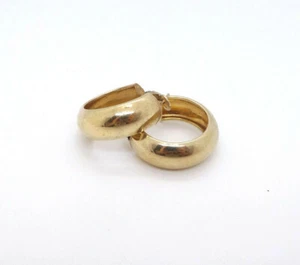 JCM Jacmel Mauritius Sterling Silver Gold Vermeil Wide Hoop Earrings, 5.6g - Picture 1 of 7