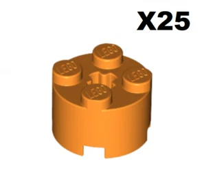 Lego ® Lot 25 Brique Ronde 2x2 Orange Brick Round 3941 / 6143 / 6116 NEW - Picture 1 of 1