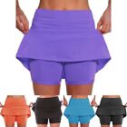 Cute Women's Solid Color Shorts Skirt Fake Two Piece Running Sportswear