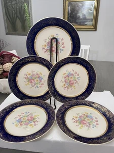 23 Karat Gold Vintage Century von Salem 5 Stück Floral Center Blau - Bild 1 von 13