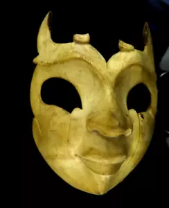Satan Face Mask Wooden Hand-Carved Tribal Wall Hanging, Antique Mask Unique - Picture 1 of 12