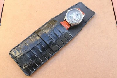 Bolsa de reloj hecha a mano bolsa de cuero genuino CROC estuche de almacenamiento de viaje Foto 1 de 4