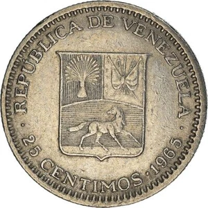 Venezuela | 25 Centimos Coin | Palomo Horse | Simon Bolivar | 1965 - Picture 1 of 4