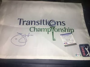 Jim Furyk 2010 Transitions Championship Winner Signed Flag PSA DNA - Picture 1 of 1