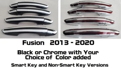 Superposiciones de manija de puerta personalizadas negras o cromadas Ford Fusion 2013-2021 TÚ ELIGES CLR  Foto 1 de 4