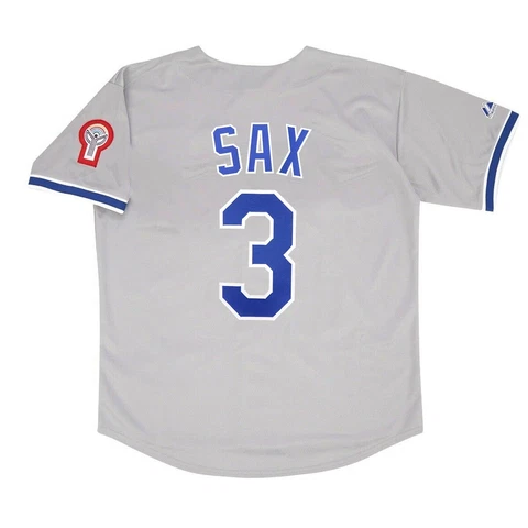 Steve Sax 1981 Los Angeles Dodgers Grey Road Jersey w/ Patch (S-3XL) Cover