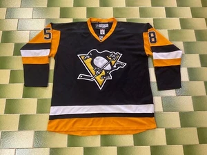 Reebok Pittsburgh Penguins #58 Kris Letang Vintage NHL Hockey Jersey Fight Strap - Picture 1 of 13