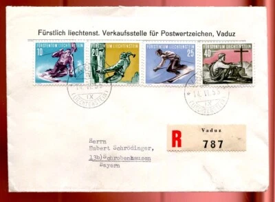Liechtenstein #289-92 First Day cover FDC Winter Sports Cat 100 - Image 1 of 2