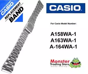 CASIO WATCH BAND REPLACEMENT ORIGINAL ONLY FITS: A158WA-1, A163WA-1, A-164WA-1 - Picture 1 of 2