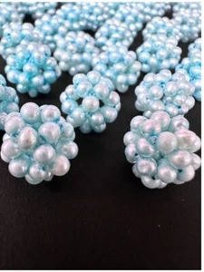12MM Knitted Blue FW Pearl Ball - Picture 1 of 5