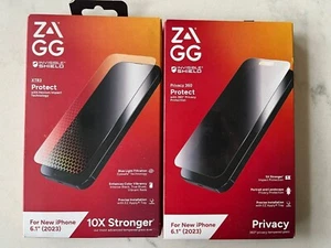 Set of 2 ZAGG Invisible Shield Screen Protector for iPhone 15 (6.1") - Picture 1 of 3